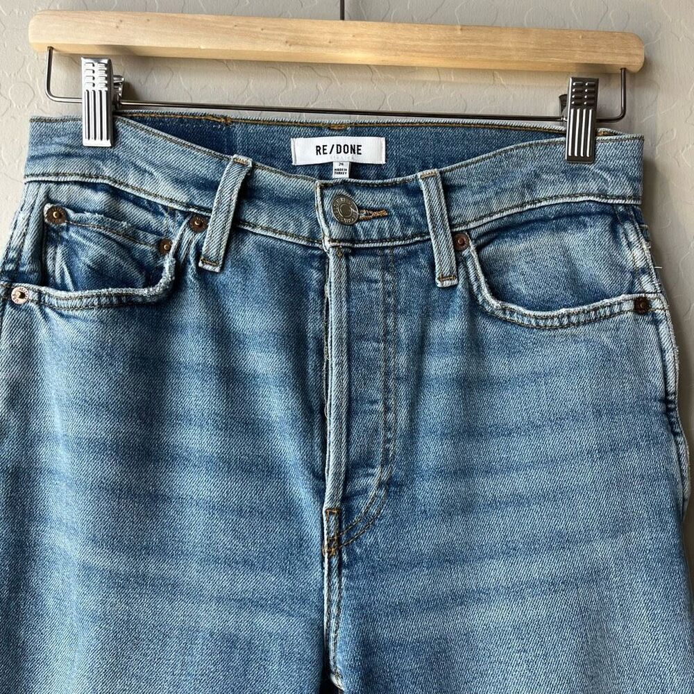 REDONE Denim Jeans 80’s‎ Slim Straight Distressed Blue Jeans Size 26 - Picture 4 of 13